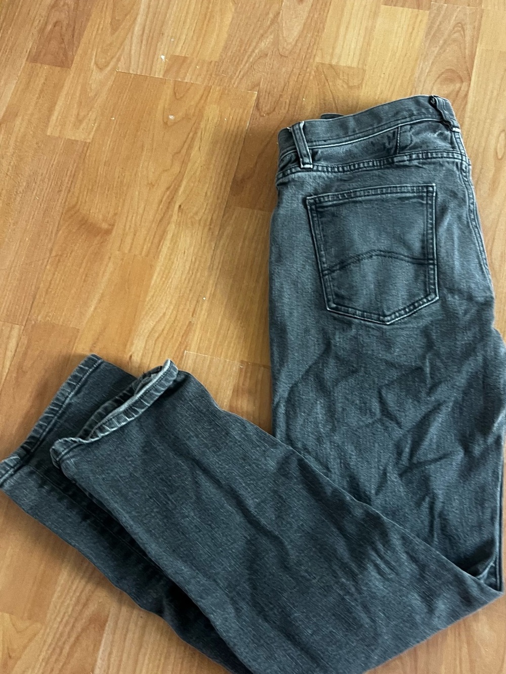 Armani Exchange Men's Washed Black Slim Straight Jeans